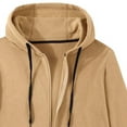 thumbnail image 4 of PNTUTB Men's Fashion Solid Color Fleece Soft Warm Full Zip with Pockets Casual Drawstring Hooded Coat, 4 of 5