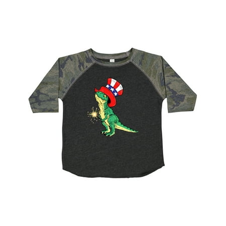 

Inktastic 4th of July Baby Rex in Uncle Sam Hat and Sparkler Gift Toddler Boy or Toddler Girl T-Shirt