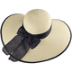 thumbnail image 3 of Sombrero de paja con lazo grande para mujer, gorra de playa grande, plegable, enrollable, con protección UV para el sol, para verano, 3 of 5