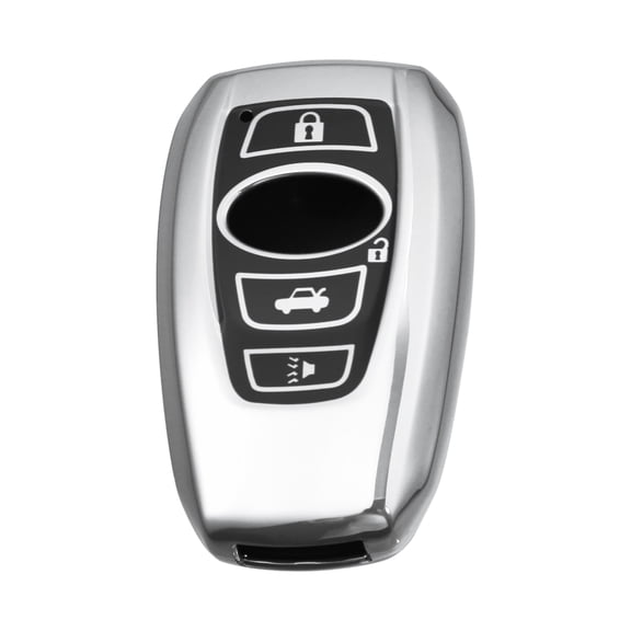 TPU Car Remote Key Fob Cover Fit for Subaru Forester 2006-2021 for Subaru Impreza 2005-2020 Silver Tone