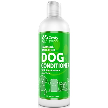 Dog Spa Conditioner - Zesty Paws Anti Itch Dog Conditioner Skin & Coat Wash with Oatmeal & Aloe Vera, 16 Oz
