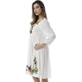 thumbnail image 2 of Riviera Sun Embroidered Dress with 3/4 Sleeve (White, 2X), 2 of 3