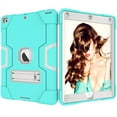 thumbnail image 4 of Allytech iPad Air 2 Case, iPad A1566/A1567 Kids Proof Case, Apple iPad Pro 9.7 Case, Three Layer Shockproof Rugged Armor Defender Protective Case Cover with Kickstand (Aqua/Gray), 4 of 8