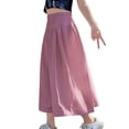 thumbnail image 3 of Tranfacy Girls 7-15 Years Fall Pants Solid Ice Silk Wide Leg Casual Straight Leg 9 Minute Pants Trousers, 3 of 5