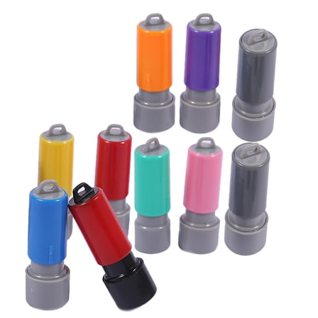 LOLIPPYY 10Pcs Self Ink Stamps Holiday Assorted Color Stamp Case for Mail and Documents