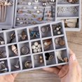 thumbnail image 4 of kurtrusly Stackable Jewelry Tray Multipurpose Portable Velvet for Rings Earring Bangle 12 Grids Style A 1Set, 4 of 6