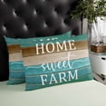 thumbnail image 4 of Teal Turquoise Throw Pillow Cover 16 x 24 Inch Decorative Pillow Cover Vintage Farm Brown Country Wood Grain Lumbar Pillowcase Seasonal Rectangle Cushion Case for Couch Sofa Bed Living Room, 4 of 7