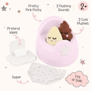 LullaBaby Pink Baby Doll Potty Set Potty Training Accessories