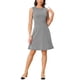 thumbnail image 1 of Vestido sin mangas de corte ajustado y acampanado de cuadros houndstooth para mujer, negro houndstooth, por encima de la rodilla., 1 of 6