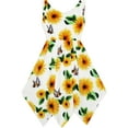 thumbnail image 2 of Robe Fille Tournesol Papillon Ourlet Mouchoir Fête Plage Princesse Robe d'Été 14 Ans, 2 of 6