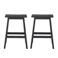thumbnail image 4 of Tcbosik 24" Saddle Seat Bar Stools Set of 2, Solid Pine Wood Counter Height Stools with Footrest for Kitchen Island, Home Bar, Dining Room – Black, 4 of 9