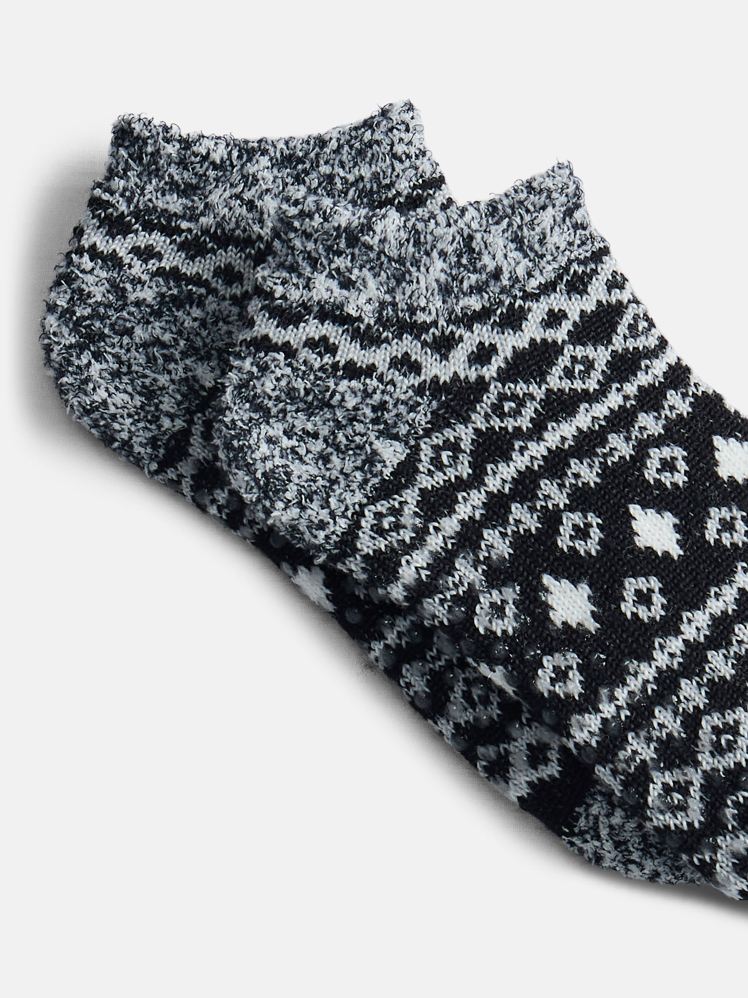 Joyspun Women's Double Layer Low Cut Lounge Socks, 3 Pack, Shoe Sizes 4-10