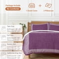 thumbnail image 6 of 3 Piece Dark Purple Retro Greek Key Duvet Cover Set Queen Size,Microfiber Comforter/Quilt Cover with Corner Ties and 2 Pillowcases,Geometric Greece Ancient Farmhouse Soft Bedding with Zipper Closure, 6 of 8