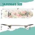 thumbnail image 2 of 31'' Complete Skateboard 7 Layer Canadian Maple Double Kick Deck Skateboards floral roses white Skate Board for Beginner Adult Gifts, 2 of 5