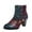Wine, variant on Juebong Retro Women Suqare Heels Zipper Flower Print Short Booties Round Toe Shoes,Orange Size 5