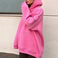 thumbnail image 2 of Sudadera con capucha Hip Pop de Color sólido para mujer ropa holgada de otoño con traje de calle con bolsillo, 2 of 8