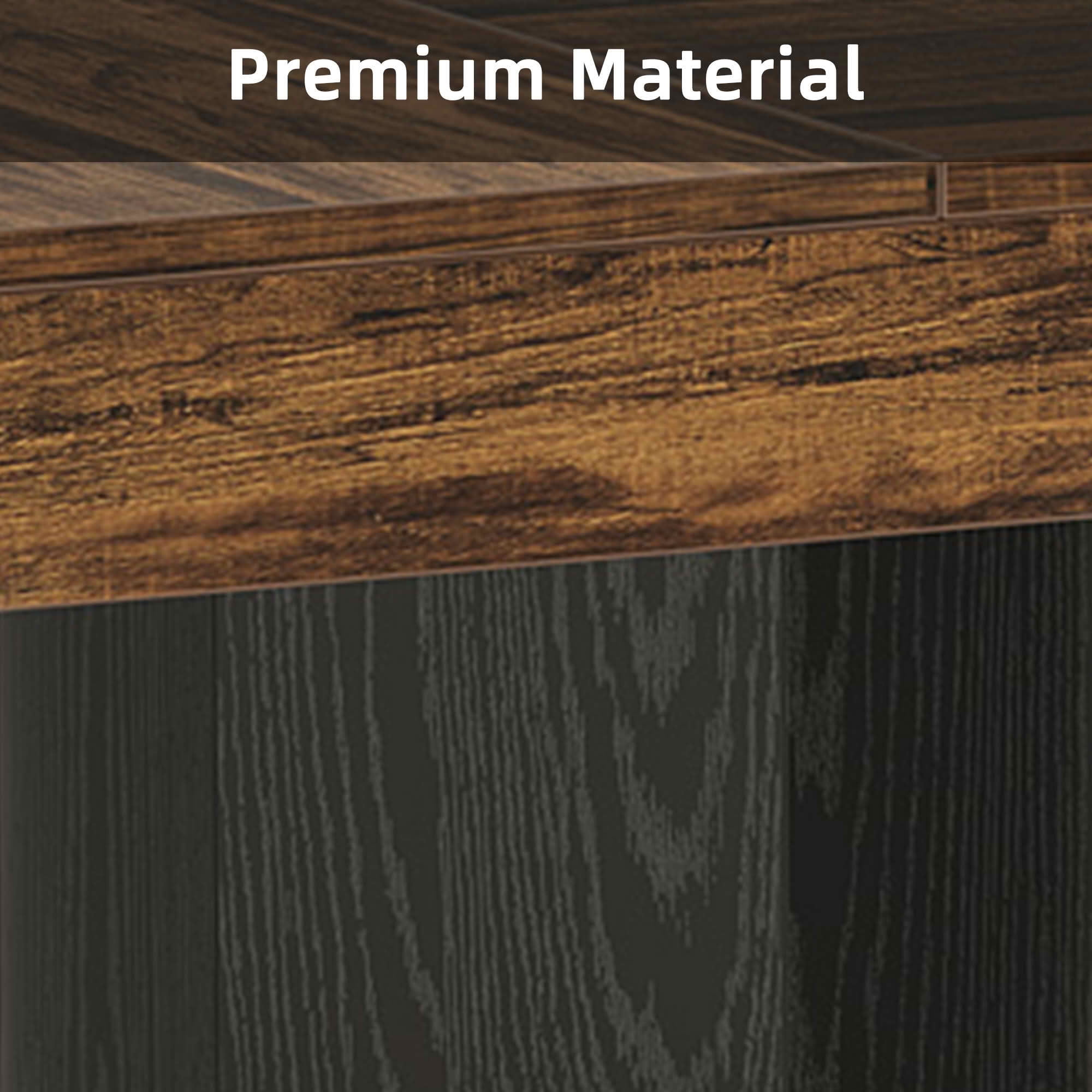 MAYEERTY 71" Industrial Bar Height Table, Walnut Woodgrain MDF Top 4-6 Person Home Bar Table with Hexagonal Base, 300lbs Capacity