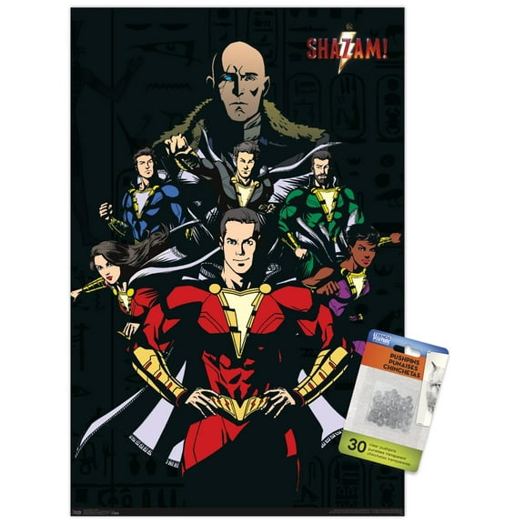 DC Comics Movie - Shazam - Group Wall Poster with Push Pins, 14.725" x 22.375"