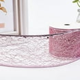 thumbnail image 5 of 10 Yards 2.5" Glitter Mesh Wired Ribbon Pink Sparkling Metallic Mesh Ribbon Sequins Wired Edge Tulle Roll Spool Net, 5 of 7