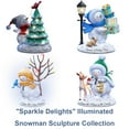 thumbnail image 4 of The Bradford Exchange Make Your Season Bright Sparkle Delights Illuminated Snowman Sculptures Christmas Decoration 7 to 8-inches, 4 of 4