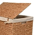 thumbnail image 5 of happimess BSK2009A Sawyer 24" Classic Farmhouse Handwoven Hyacinth 2-Section Collapsible Laundry Hamper with Washable Liner, Handles, and Lid, Natural, 5 of 8