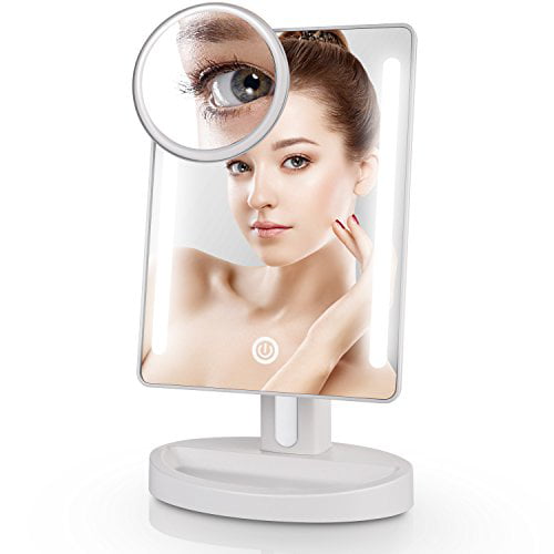 Miusco Lighted Makeup Mirror 15x, Lighted Magnifying Makeup Mirror 15x
