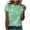 Green, variant on Fesfesfes Womens T Shirt Women Casual Sparkling Crystal Printed Round Neck Short Sleeved Top Blouse M(US:6)