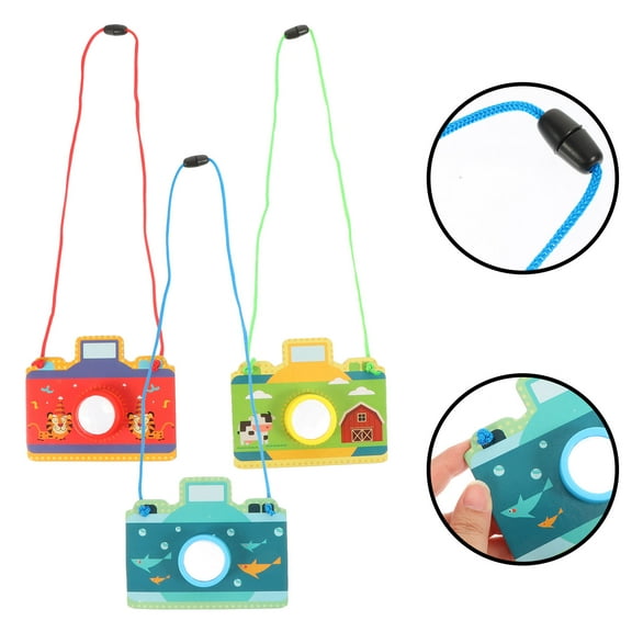 Raindrops 3Pcs Camera Shaped Kaleidoscope Toy Fostering and for Toddlers