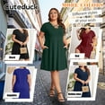 thumbnail image 4 of Cuteduck Womens Plus Size Dress Criss Cross V Neck Short Sleeve Summer Casual Dress 1X-5X, 4 of 6