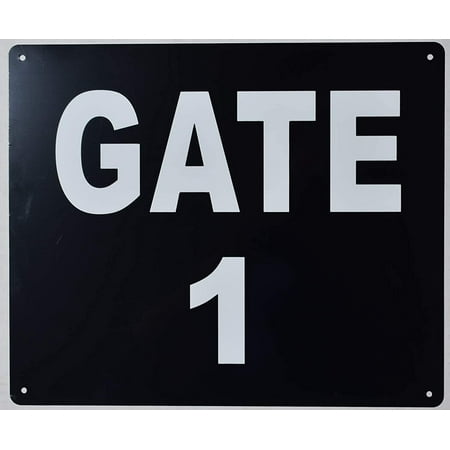 

GATE #1 Sign (Black Rust Free Aluminium 10X12) (ref-2201)