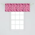 thumbnail image 2 of Ambesonne Cartoon Window Valance, Funny Foxes Having Fun Art, 42" x 18", Pink and Dark Magenta, 2 of 3