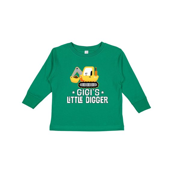 Inktastic Gigi Little Digger Construction Truck Boys Long Sleeve Toddler T-Shirt