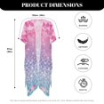thumbnail image 6 of HELLHERO Casual Loose Long Kimono Swimsuit Cover Up for Beach Polyester Loose Casual Swim Coverup Mermaid Scale, 6 of 6