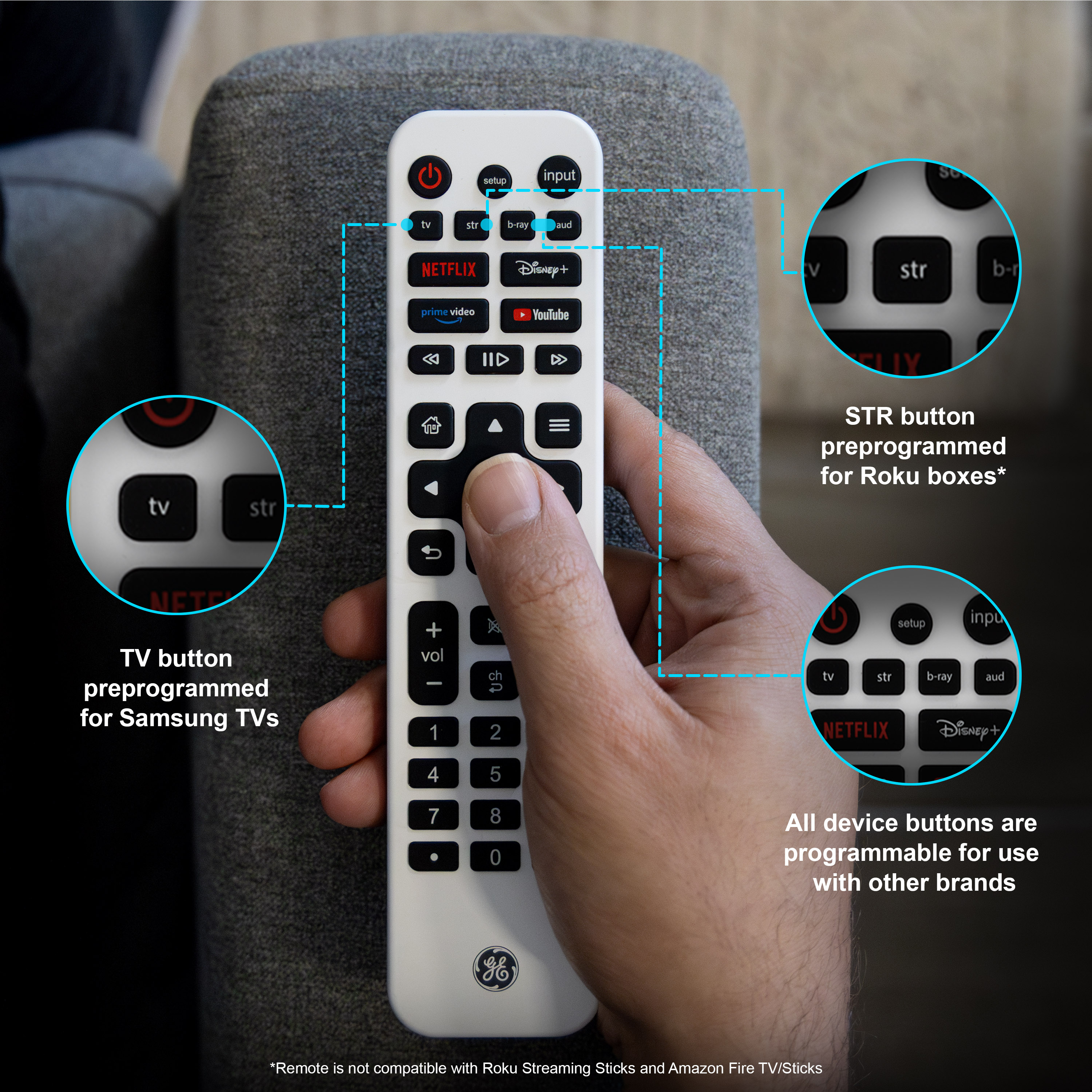 GE Universal Remote Control, 4-Device Rechargeable photo 4