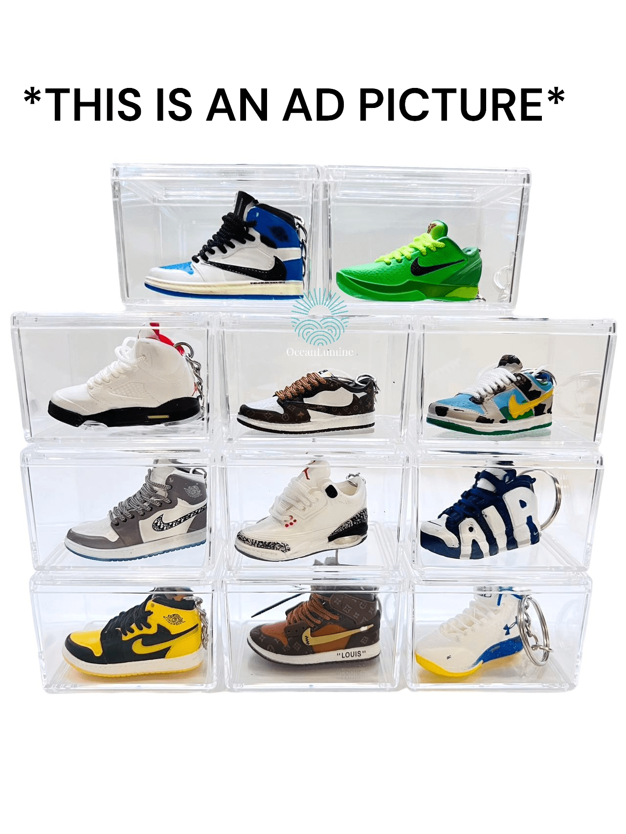 Air Jordan 3D Mini Sneaker Keychain, Basketball Sneaker Collectible A Pair With Box