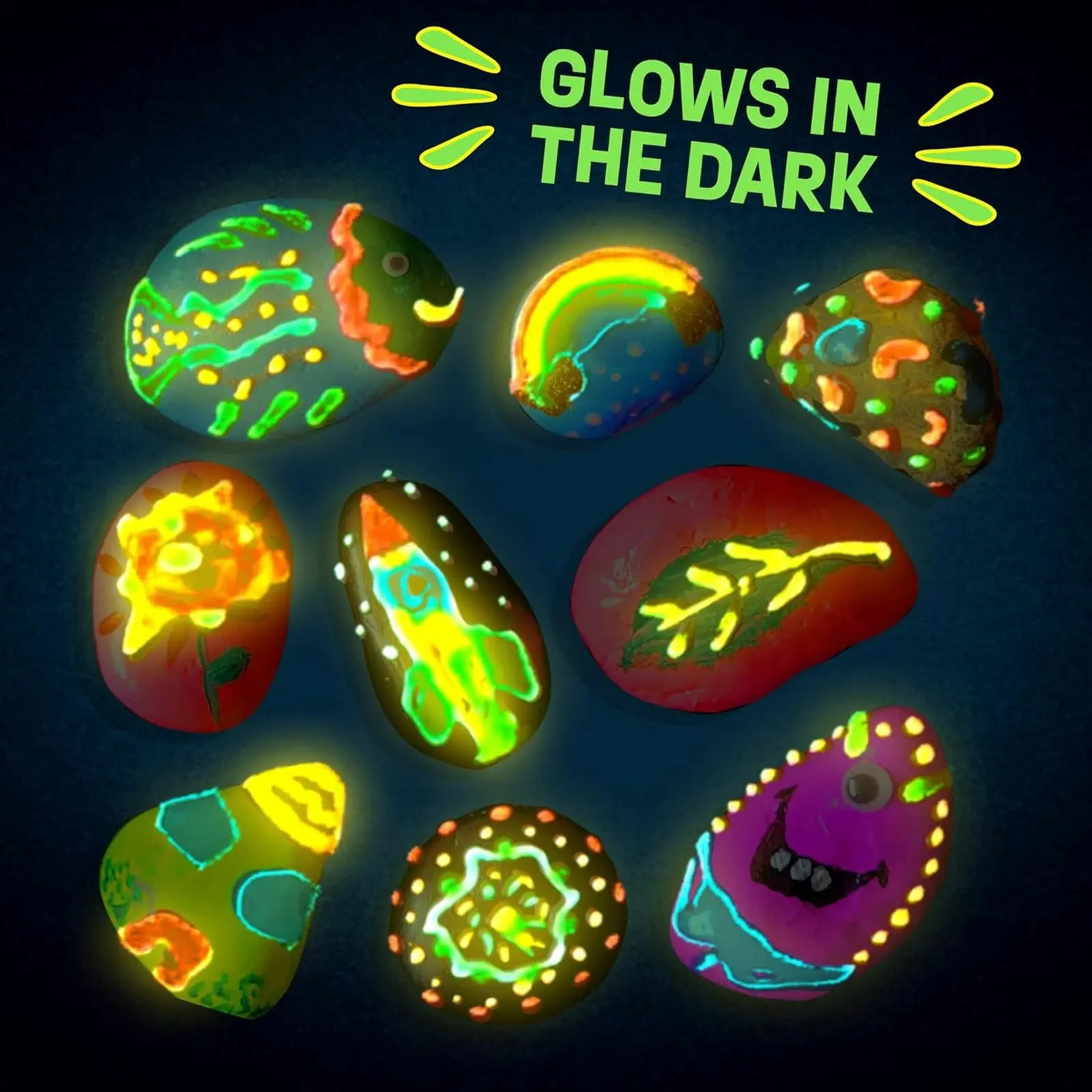 Rock Painting Kit,Glow in The Dark,Easter Gifts Arts & Crafts,Craft Activities Kits,Creative Art Tools