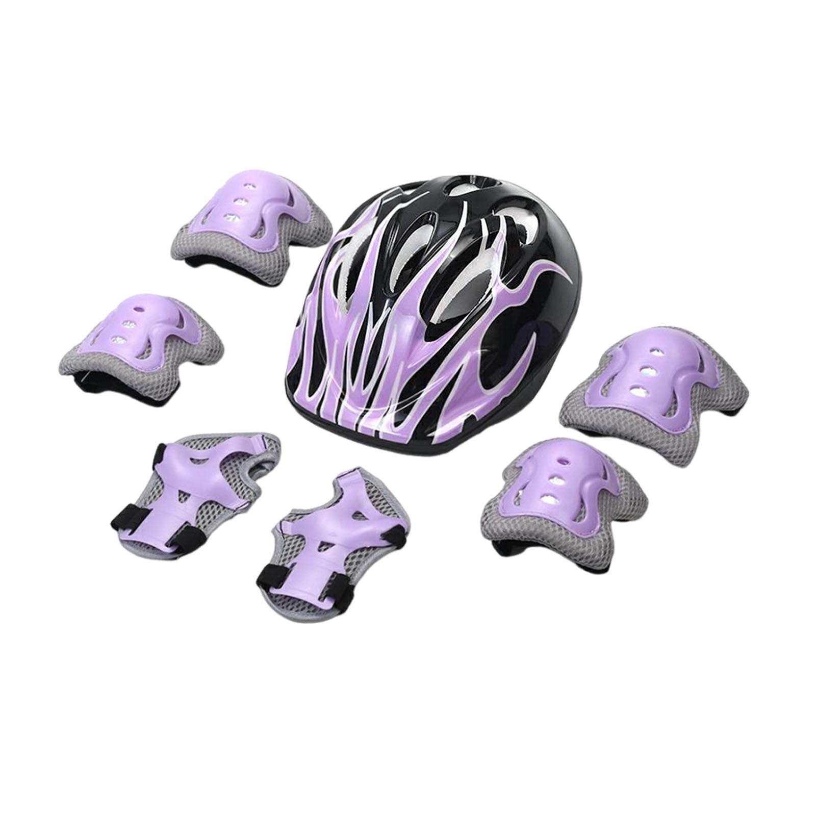 Outoloxit 7-Piece Kids Protective Gear Set with Helmet, Knee Pads, Elbow & Wrist Guards for Biking Skateboarding Roller Skating