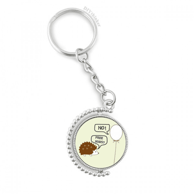 hedgehog balloon puncture request rotatable keyholder disc accessories chain clip