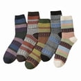 thumbnail image 1 of Calcetines térmicos para hombre, 5 pares de calcetines gruesos y cálidos de invierno, de lana transpirable, talla 37-44, 1 of 5
