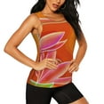 thumbnail image 2 of Fotbe Orange Flower Psychedelic Womens Loose Fit Casual Flowy Slim-Fit Tank Tops Athletic Round Neck Trendy Sleeveless Summer Tops for Gym and Yoga-Large, 2 of 7