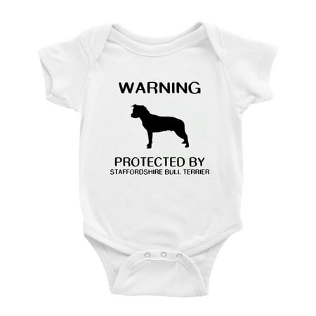 

Warning: Protected by A Staffordshire Bull Terrier Dog Funny Baby Rompers Infant Clothes (White 18-24 Months)