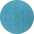 thumbnail image 1 of Ahgly Company Indoor Round Oriental Light Blue Industrial Area Rugs, 7' Round, 1 of 4