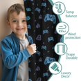 thumbnail image 3 of Blackout Kids Curtains,Neon Controllers Games Icons Black Pattern Childrens Insulated Curtains Set Of 2,Bedroom Essentials,Toddler Room Decor 42"x54", 3 of 5