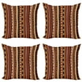 thumbnail image 1 of Ambesonne Tribal Throw Pillow Cover 4 Pack, Abstract Details Stripes, 20", Multicolor, 1 of 2