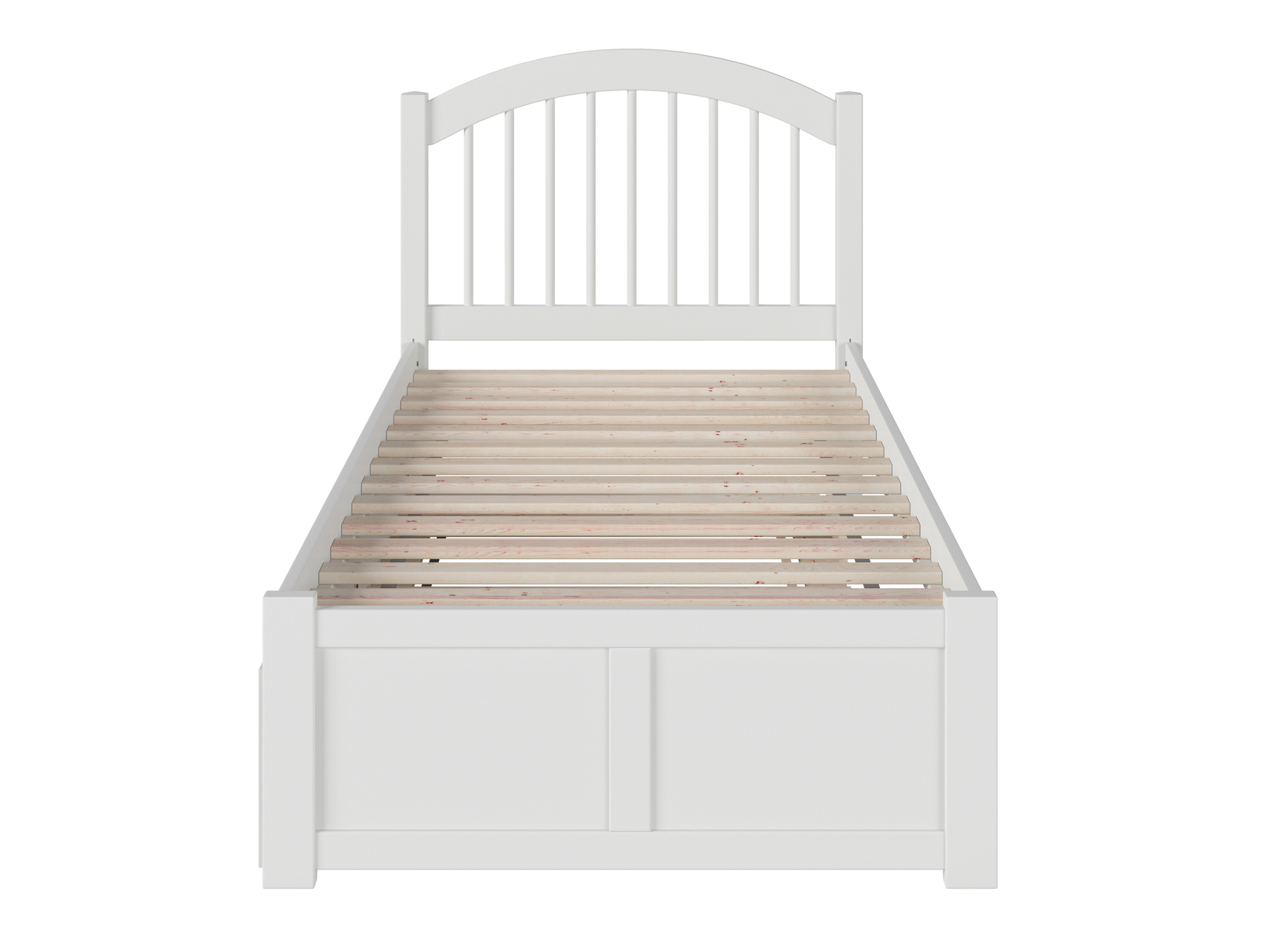 Windsor Twin Extra Long Bed with Footboard and Twin Extra Long Trundle in White - image 3 of 4