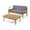 Teak Finish/ Dark Gray, variant on Noble House Aston Outdoor Mid-Century/Modern Wood Loveseat Set in Teak/Brown