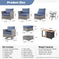 thumbnail image 2 of XIZZI Patio Furniture Sets 10 Pieces with Outdoor Wicker Swivel Rocking Chairs and Fire Pit,Bright Blue, 2 of 12