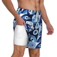 thumbnail image 3 of Balery Evil Eye Mens Swim Trunks Swim Shorts for Men Quick Dry Inseam Beach Shorts with Compression Liner Pocket-XX-Large, 3 of 9