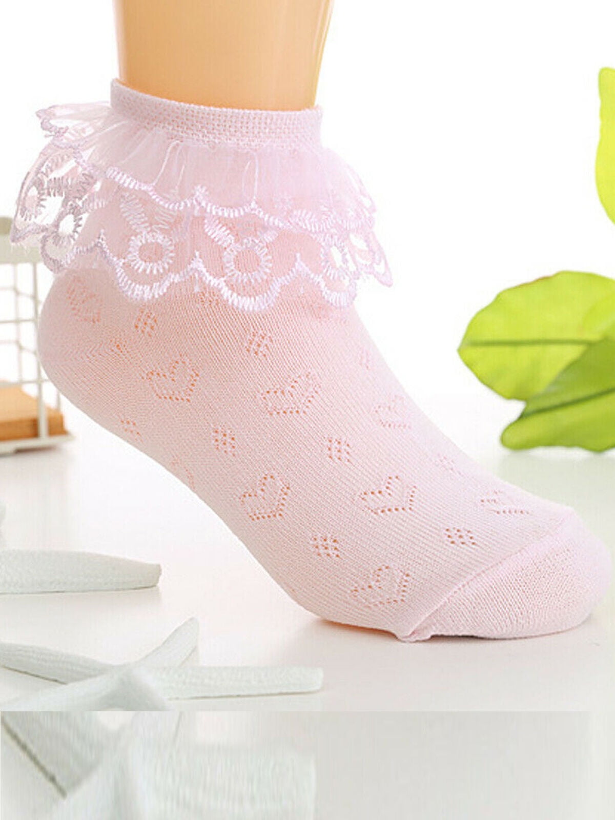 Lookwoild Lookwoild Baby Girls Lace Ruffle Frilly Ankle Socks