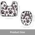 thumbnail image 3 of PhooArto Toilet Lid Cover and U-Shaped Toilet Floor Mat Set of 2 Pieces, Eiffel Tower Paw Patterns Toilet Mat Set, Machine Washable Seat Covers Non-Slip Absorbent Rugs, 3 of 6